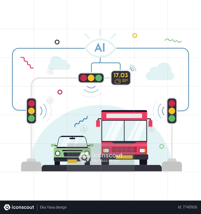 AI in Traffic Management  Illustration