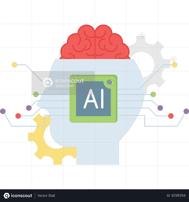 AI management happening in brain  Illustration