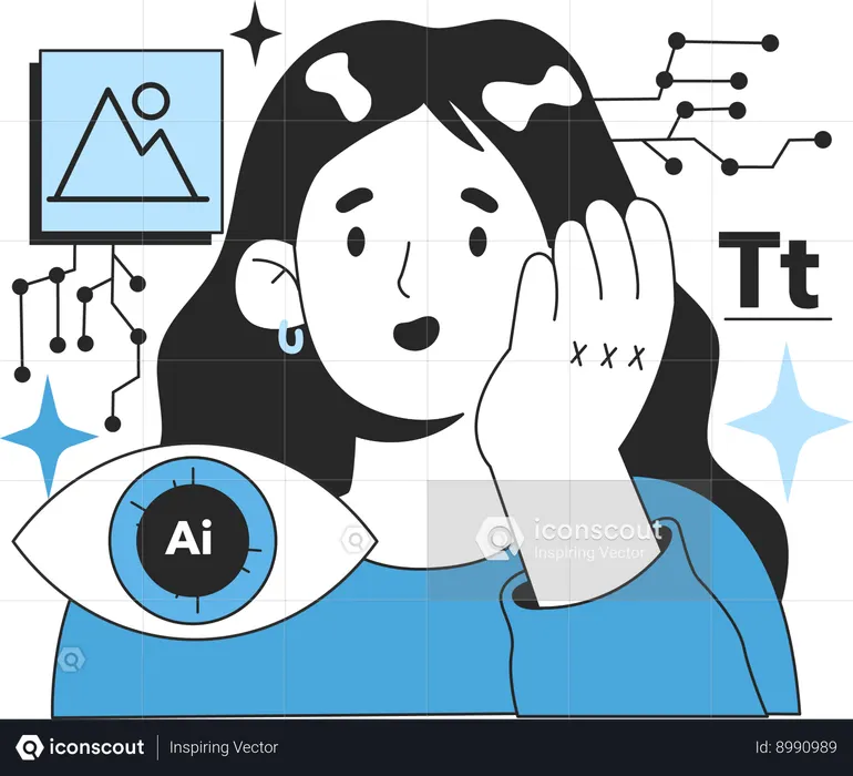 Ai network and ai technology  Illustration