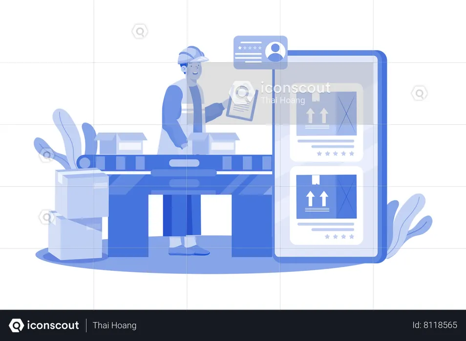 AI optimizes supply chain and logistics  Illustration