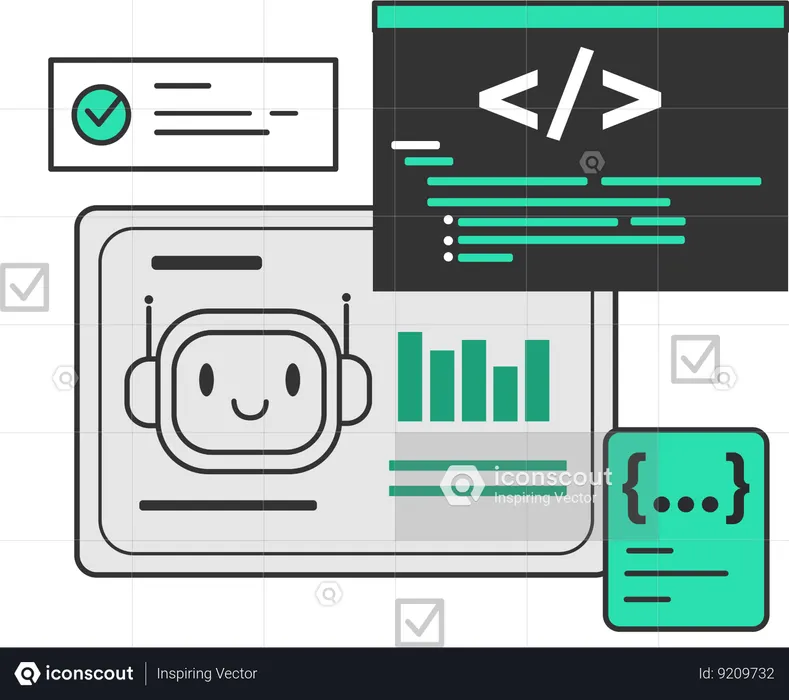 Programación y código Ai  Ilustración