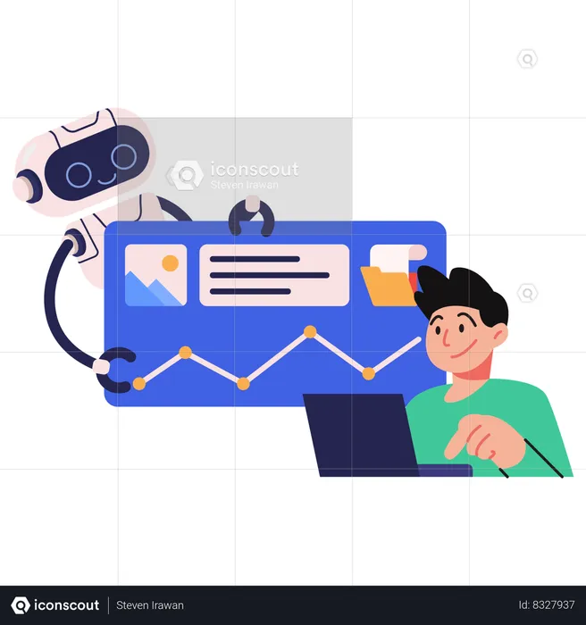 AI robot bussiness assistant  Illustration