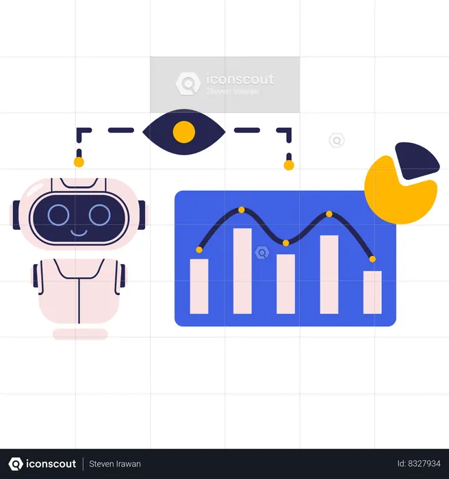 AI robot data analyze  Illustration