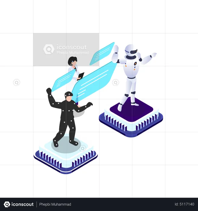 AI Robotics development  Illustration