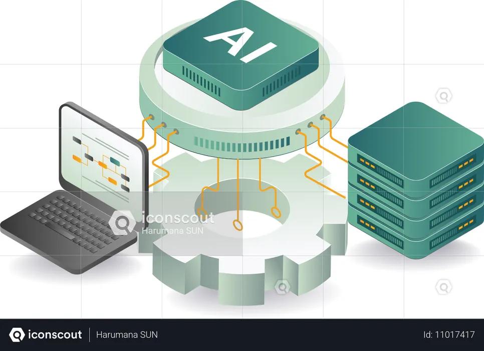 Ai server technology management  Illustration