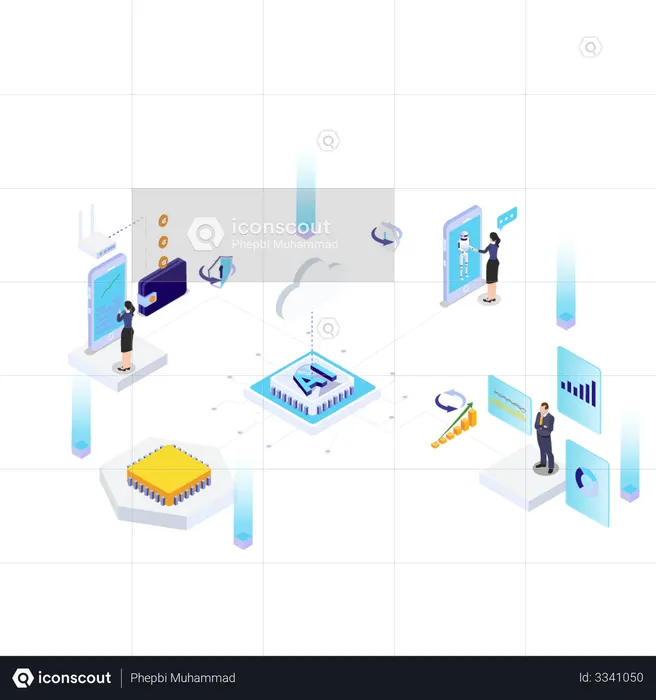 AI tech Development  Illustration