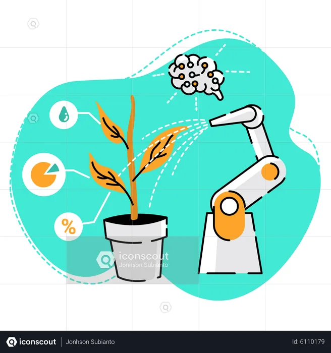 AI Technology for Sustainable Agricultural Future  Illustration