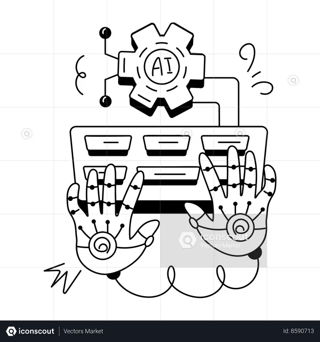 AI Typing  Illustration