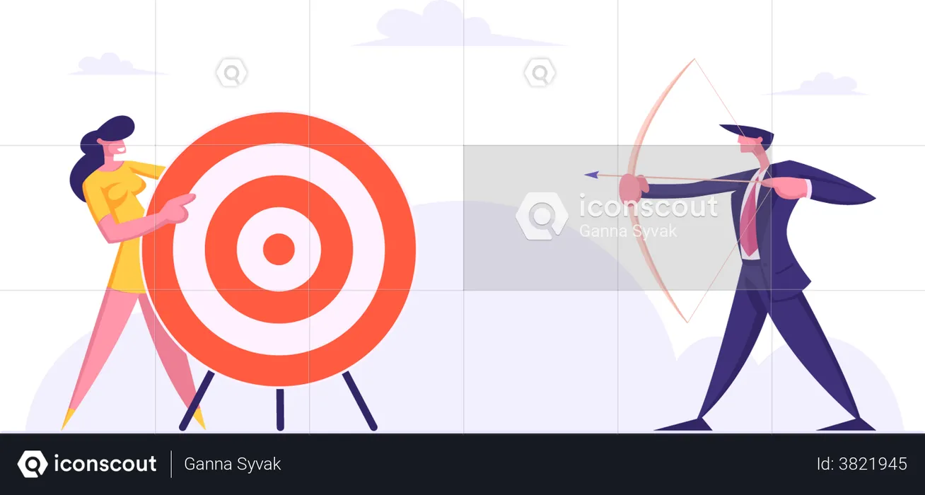 Aiming towards business target  Illustration