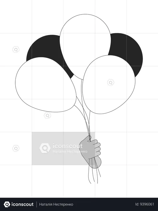 Air balloons bunch holding  Illustration