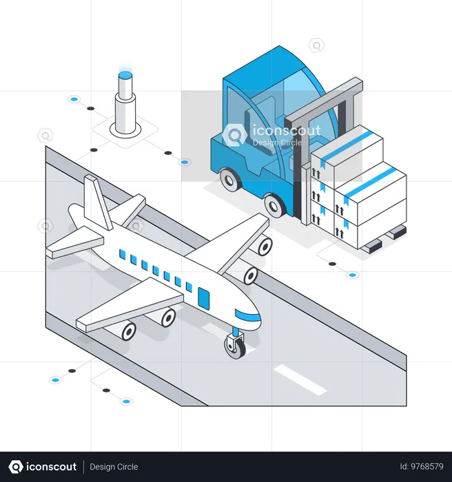 Air Cargo and runway  Illustration