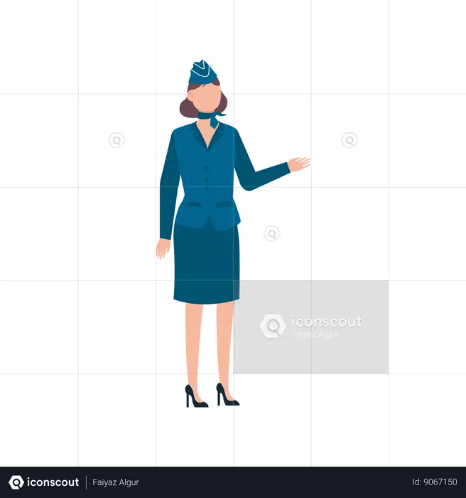 Air Hostess  Illustration