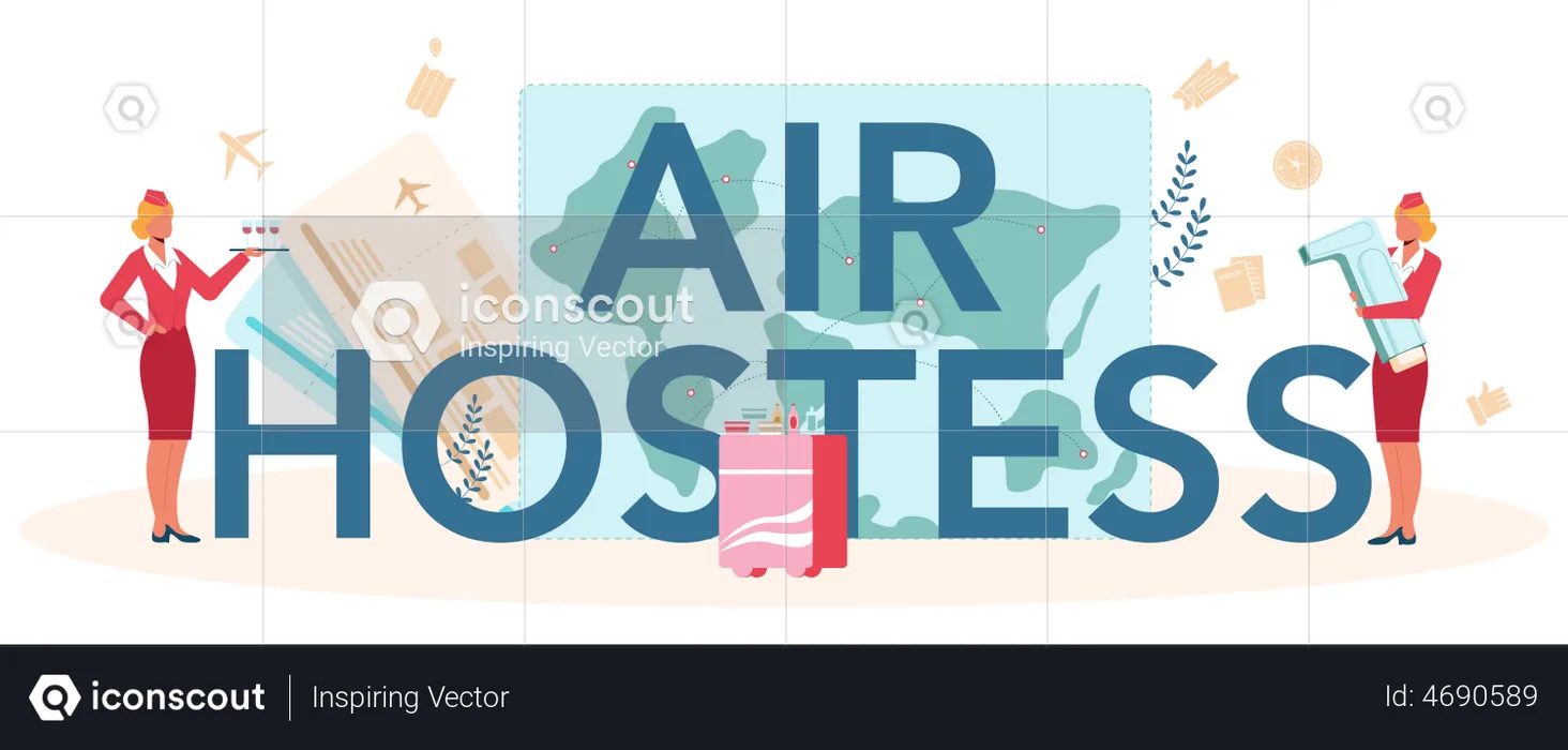 Air hostess  Illustration