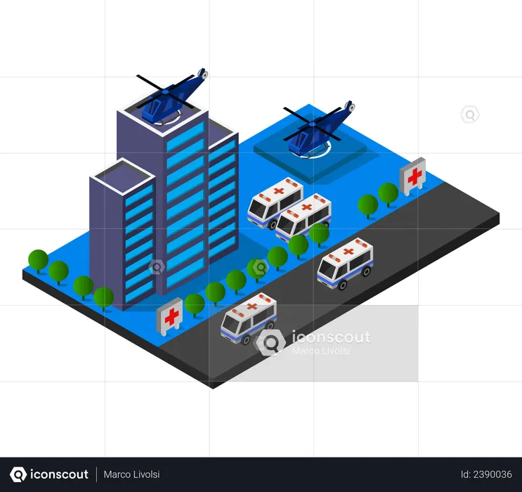 Air Medical facility  Illustration