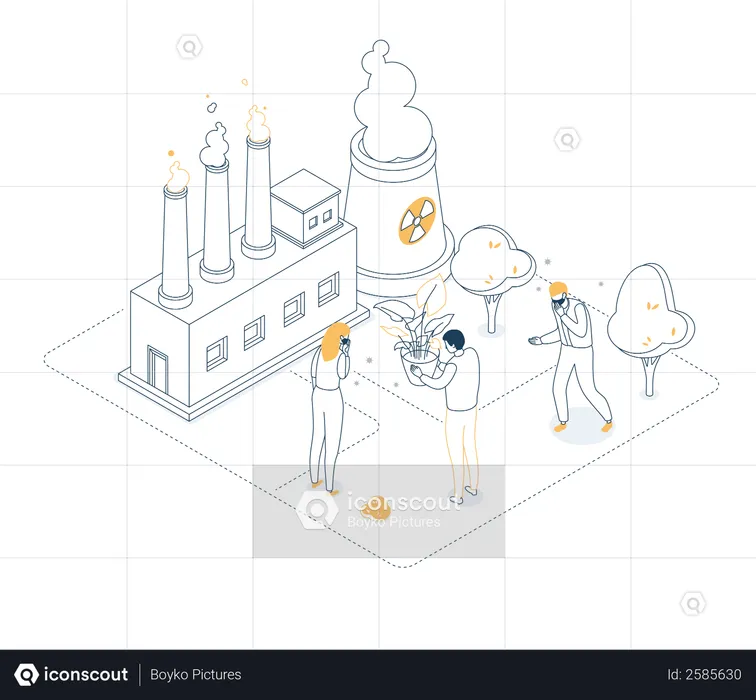 Air pollution  Illustration