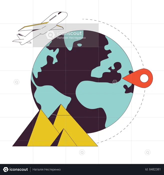 Airplane around world  Illustration