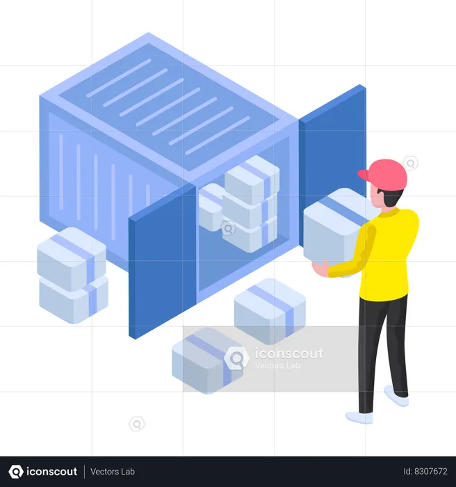 Airplane Container Loading  Illustration