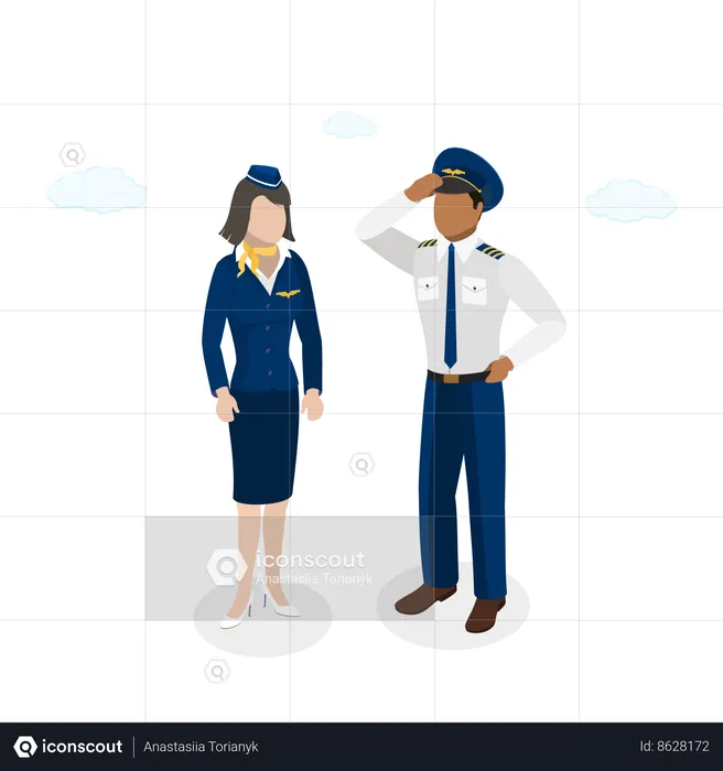 Airplane Crew  Illustration