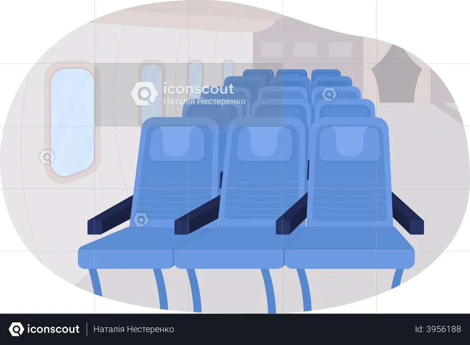 Airplane passenger seats row  Illustration