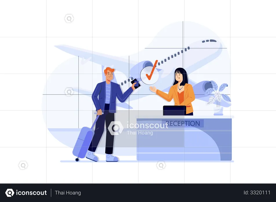 Airport Check-in desk  Illustration