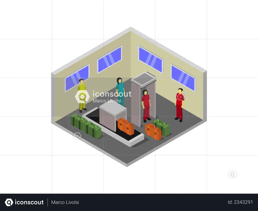 Airport check in  Illustration