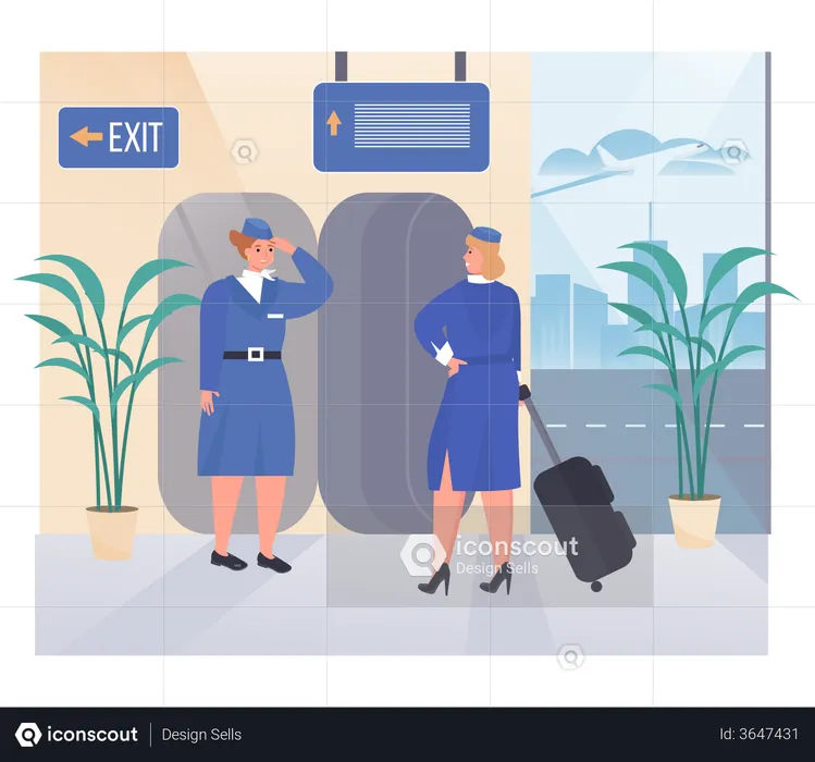 Airport Exit Gate  Illustration