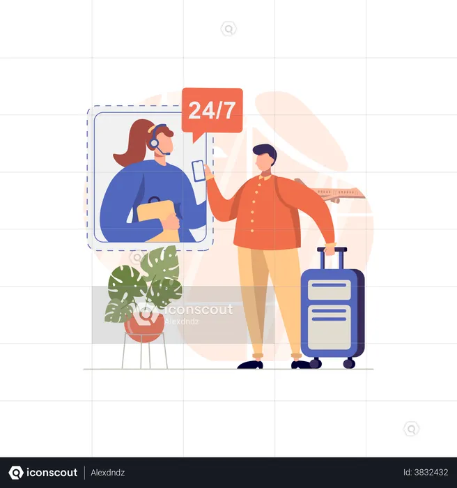 Airport helpline service  Illustration