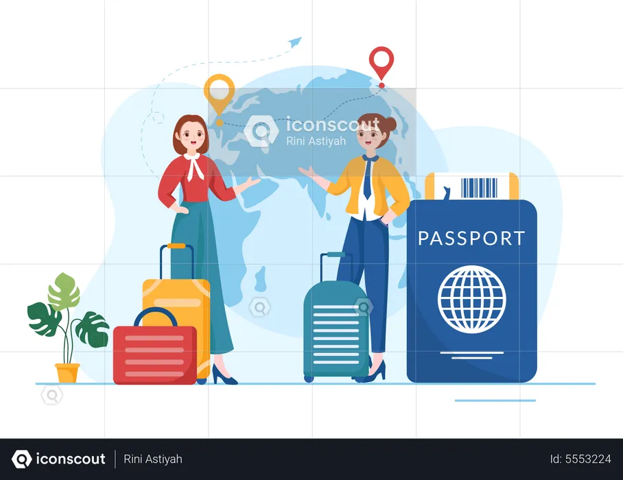 Airport Immigration  Illustration