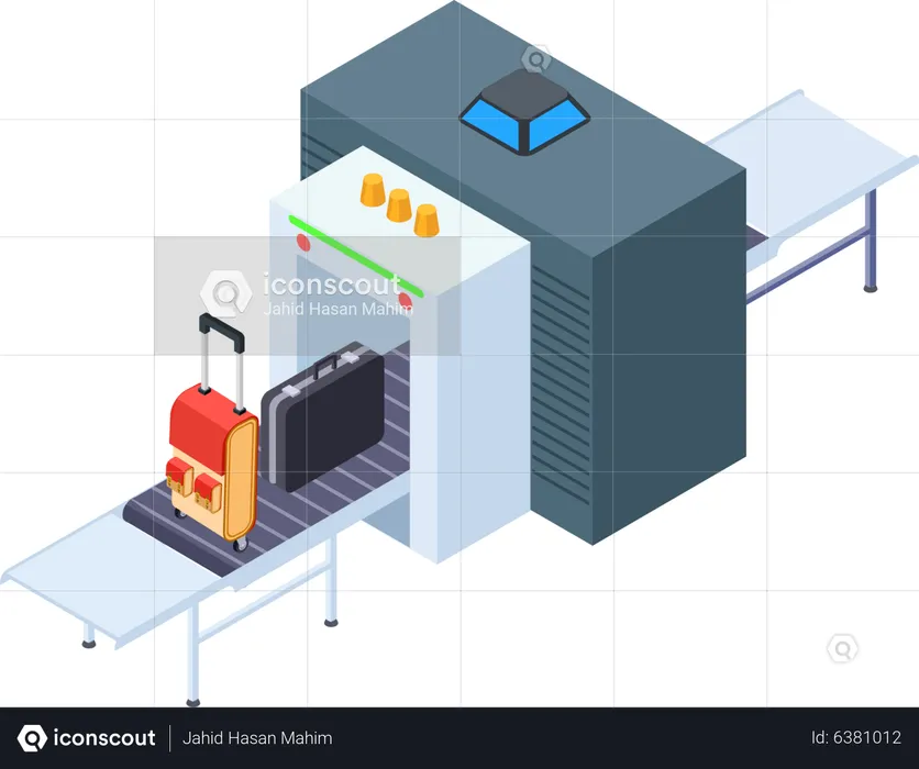 Airport luggage scanner  Illustration