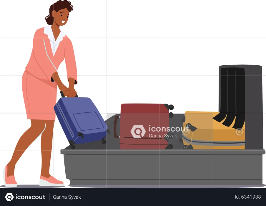 Airport passenger luggage check  Illustration
