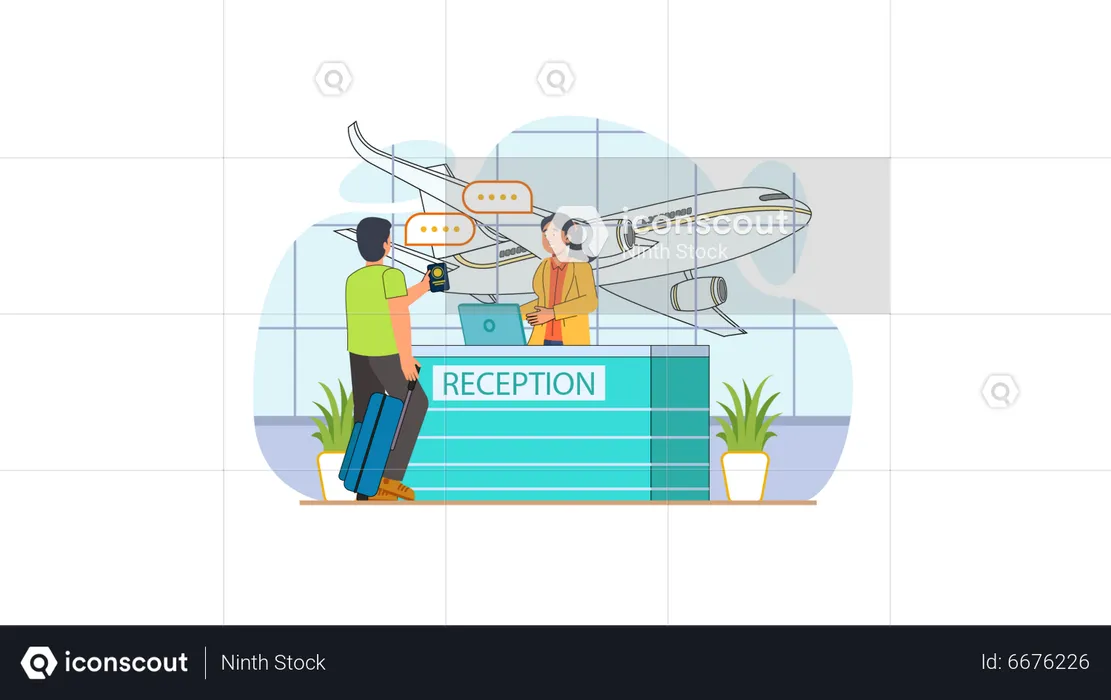 Airport reception  Illustration