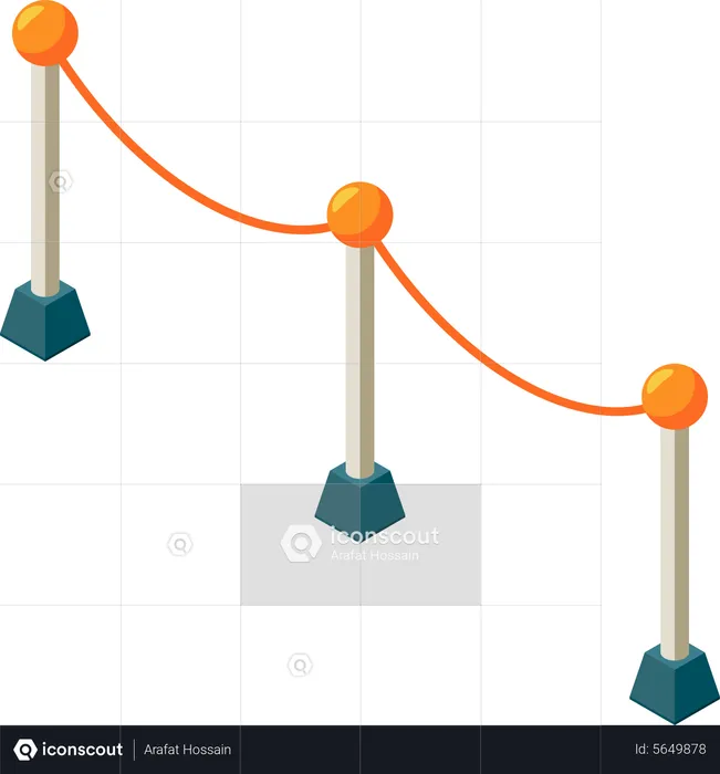 Airport Rope Barrier  Illustration