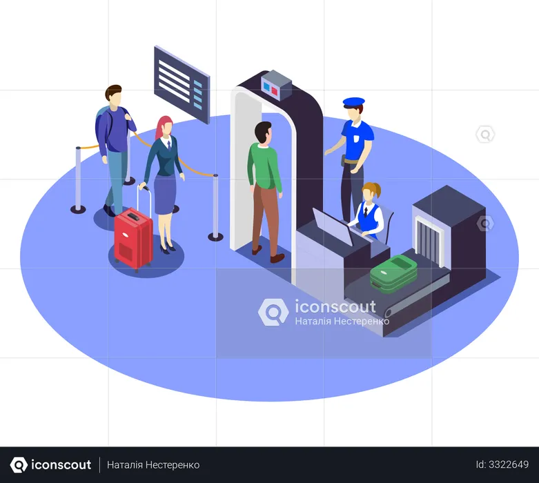 Airport Security Checkpoint  Illustration