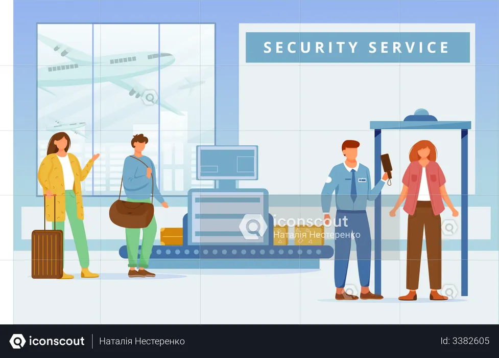 Airport security service  Illustration