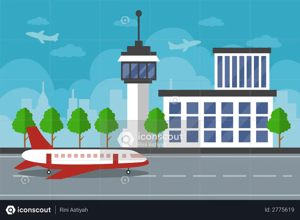 Airport Terminal Building  Illustration