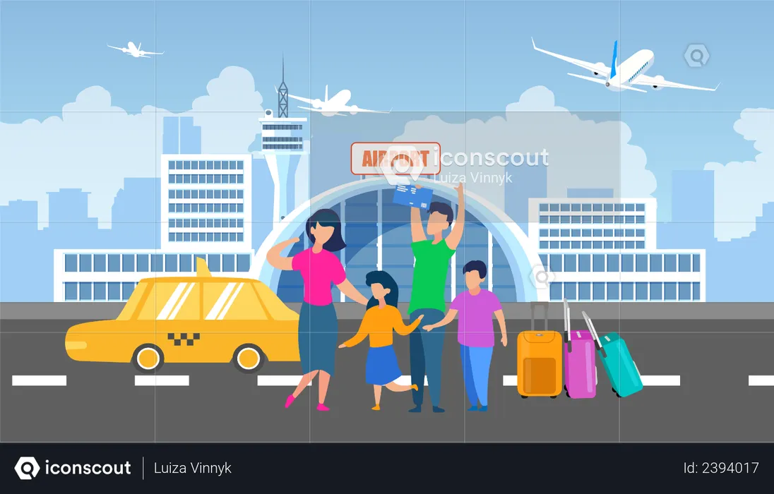 Airport Transfer with Taxi Service  Illustration