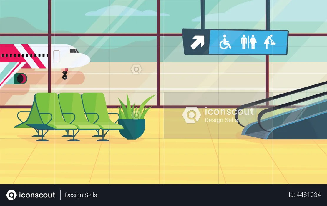 Airport Waiting Lounge  Illustration