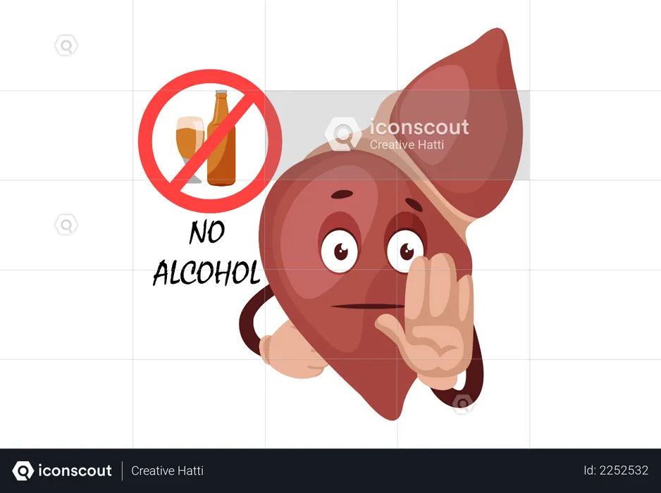 Alcohol is bad for liver  Illustration