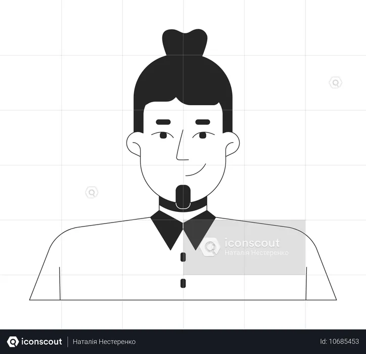 Retrato de trabajador corporativo masculino caucásico alegre  Illustration