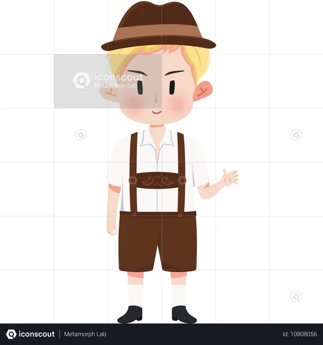 Alemanha dirndl e lederhosen  Ilustração