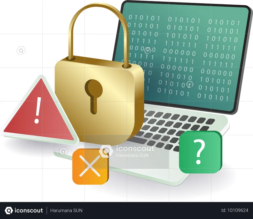 Alert regarding computer technology hackers  Illustration