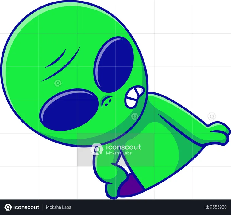 Alien Coming Out From Black Hole  Illustration