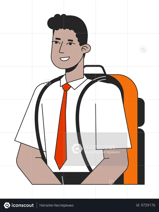 Studente afroamericano allegro  Illustration