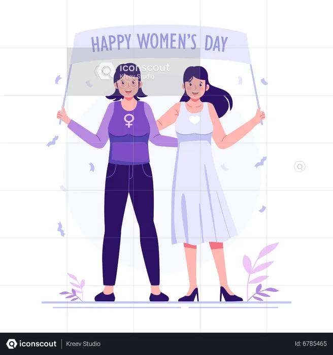 Alles Gute zum Tag der Frauen  Illustration