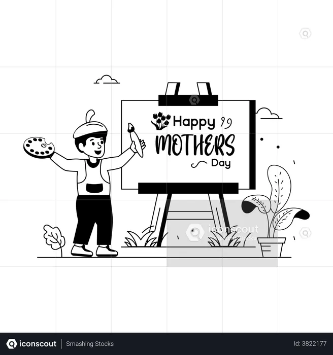 Schönen Muttertag  Illustration