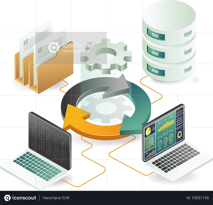 Almacenamiento y gestión de datos  Ilustración