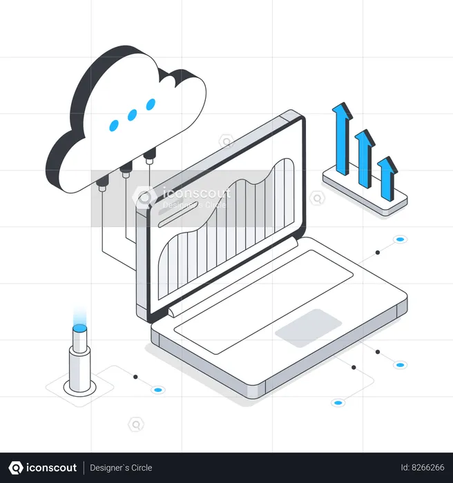 Almacenamiento de datos en la nube  Ilustración