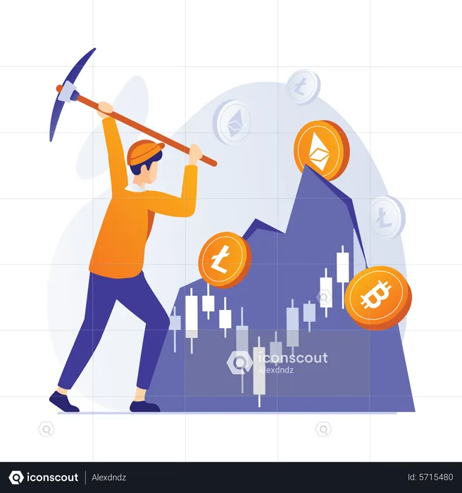 Altcoin mining  Illustration