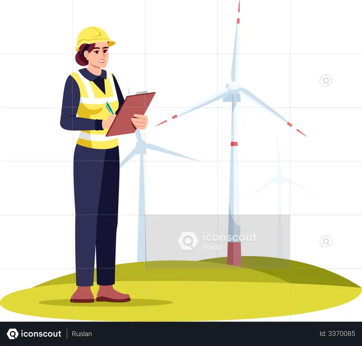 Alternative energy engineer  Illustration