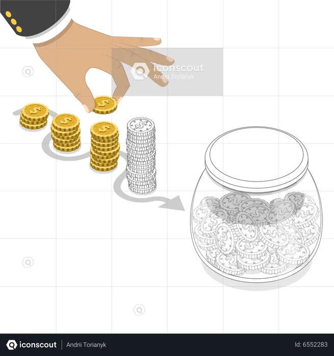 Pensionsfonds und Sparplan  Illustration